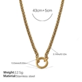 Halskette aus vergoldetem Edelstahl mit Weizendesign, großem Federring und 43+5cm Verlängerung - Minimalistische Goldhalskette (XL652G)