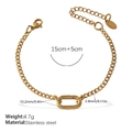 Gold stainless steel chain bracelet featuring adjustable links and polished lobster clasp - SL315G Gold Bracelet