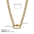 Collier maille marine en acier inoxydable doré avec fermoir à vis et dimensions - Collier Or (XL666G)