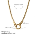 18K vergoldete Edelstahlkette mit 2,7 mm Breite und 13,5 mm Ringverschluss-Details - Minimalistische Goldhalskette (XL654G)