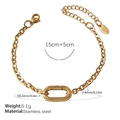 Golden stainless steel chain bracelet with oval link and adjustable extension - SL316G Gold Bracelet