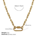 Collier doré en acier inoxydable avec chaîne à maillons en S et fermoir mousqueton ovale - Collier Or (XL667G)