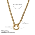 Goldene Edelstahlkette mit Spiralstruktur und rundem Federring-Verschluss für Damen - Minimalistische Goldhalskette (XL656G)