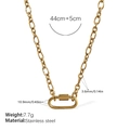 Collier à maillons en acier inoxydable doré avec détail de fermoir à vis ovale - Collier Or (XL669G)
