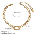 Golden stainless steel anchor chain bracelet with adjustable link and oval charms - SL319G Gold Bracelet