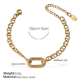 Golden stainless steel link chain bracelet with oval buckle weighing 5.6g and 15cm length - SL320G Gold Bracelet