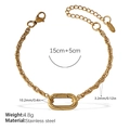 Gold stainless steel twisted chain bracelet featuring a stylish oval link connector - SL321G Gold Bracelet
