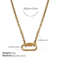 Collier chaîne en acier inoxydable doré avec fermoir mousqueton et mesures précises - Collier Or (XL673G)