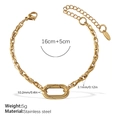 Minimalist gold stainless steel double chain bracelet with oval link and lobster clasp - SL322G Gold Bracelet