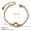 Βραχιόλι με χάντρες από ανοξείδωτο ατσάλι 18K με μεγάλο κούμπωμα ελατηρίου - Χρυσό Βραχιόλι (SL364G)