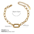 Gold stainless steel chain bracelet with oval link and lobster clasp size specifications - SL323G Gold Bracelet