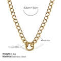 Goldene Edelstahlkette mit Karabinerverschluss und detaillierten Maßangaben im Bild - Minimalistische Goldhalskette (XL662G)