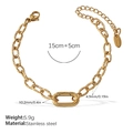 Golden stainless steel chain bracelet with natural stone and heart charms, 5.9g, 20cm - SL324G Gold Bracelet