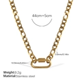 Collier chaîne dorée en acier inoxydable avec fermoir mousqueton ovale à vis élégant - Collier Or (XL677G)