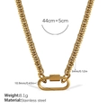 Collier à chaîne gourmette en acier inoxydable doré avec un fermoir mousqueton chic - Collier Or (XL678G)
