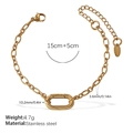 Golden stainless steel oval link bracelet featuring a central decorative loop and clasp - SL326G Gold Bracelet