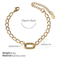 Golden stainless steel twisted link bracelet with large oval buckle and lobster clasp - SL327G Gold Bracelet