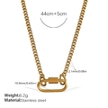 Collier en acier inoxydable doré avec pendentif mousqueton ovale unique de 44cm - Collier Or (XL679G)