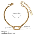 Gold stainless steel box chain bracelet with 16cm main length and 5cm extension chain - SL328G Gold Bracelet