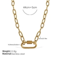 Collier en chaîne acier inoxydable doré avec fermoir mousqueton ovale et maillons épais - Collier Or (XL680G)