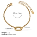 Golden stainless steel rope chain bracelet with oval clasp and 16cm+5cm extension link - SL329G Gold Bracelet