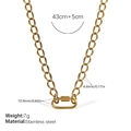 Collier chaîne en acier inoxydable doré de 43cm plus 5cm avec fermoir mousqueton - Collier Or (XL683G)