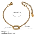Gold stainless steel chain bracelet with oval link and lobster clasp closure detail - SL332G Gold Bracelet