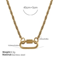 Collier chaîne torsadée minimaliste en acier inoxydable doré avec pendentif mousqueton - Collier Or (XL686G)
