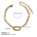 Gold stainless steel oval link bracelet with adjustable lobster clasp and 5.3g weight - SL334G Gold Bracelet