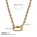 Collier en acier inoxydable doré à maillons en S avec fermoir mousqueton et chaîne de 44cm - Collier Or (XL688G)