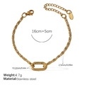 Golden stainless steel chain bracelet with oval link and lobster clasp closure - SL336G Gold Bracelet