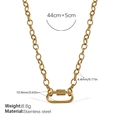 Collier chaîne à maillons dorés en acier inoxydable avec pendentif serrure ovale - Collier Or (XL690G)