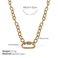 Collier en acier inoxydable doré avec fermoir à vis ovale et chaîne de 44 cm - Collier Or (XL691G)