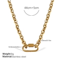 Collier à maillons en acier inoxydable doré avec fermoir mousqueton et dimensions - Collier Or (XL692G)