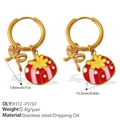 Orecchini a cerchio in acciaio dorato con ciondoli a pacchetto regalo rosso e rosa - Stile Fiocco e Confezione Regalo (EH1174G-PJ72-PJ797) / Stile Fiocco e Confezione Regalo