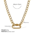 Collier chaîne épaisse en acier inoxydable doré avec fermoir à vis et spécifications - Collier Or (XL694G)