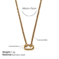 Gold braided stainless steel chain necklace with oval buckle and adjustable length - Gold Necklace (XL701G)