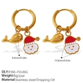 Orecchini natalizi in acciaio dorato con ciondoli a forma di balena e Babbo Natale - Stile Babbo Natale e Balena (EH1174G-PJ96-PJ149G) / Stile Babbo Natale e Balena