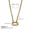 Golden stainless steel chunky link chain necklace with oval connector and polished finish - XL704G Gold Necklace