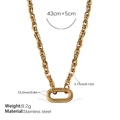 Gold stainless steel chunky chain bracelet with oval link clasp, 43cm+5cm adjustable length - XL705G Gold Necklace