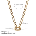 Gold stainless steel oval link chain necklace with detailed size and weight markings - XL714G Gold Necklace