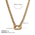 Golden stainless steel chain necklace 44+5cm with 2.8mm width and oval lobster clasp - XL716G Gold Necklace