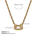 Golden stainless steel twisted chain necklace with a U-shaped pendant charm for women - XL718G Gold Necklace