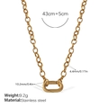 Golden stainless steel chain necklace with oval link clasp and adjustable extension chain - XL723G Gold Necklace
