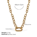 Golden stainless steel link chain with 44cm plus 5cm extender and oval clasp - XL724G Gold Necklace