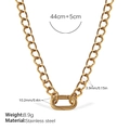 Gold stainless steel link chain necklace with size dimensions 44cm and 3.9mm width - XL726G Gold Necklace