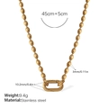 Polished gold stainless steel beaded necklace with an oval lobster clasp detail - XL727G Gold Necklace