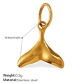 Golden stainless steel whale tail pendant in minimalist style with polished finish - Whale Tail Style (PJ919G)