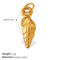 Golden stainless steel seashell charm with spiral texture and 18k gold plating - Gold Conch Style (PJ922G)