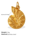 Polished 18k gold plated stainless steel nautilus starfish pendant charm 20mm - Nautilus Style (PJ924G)